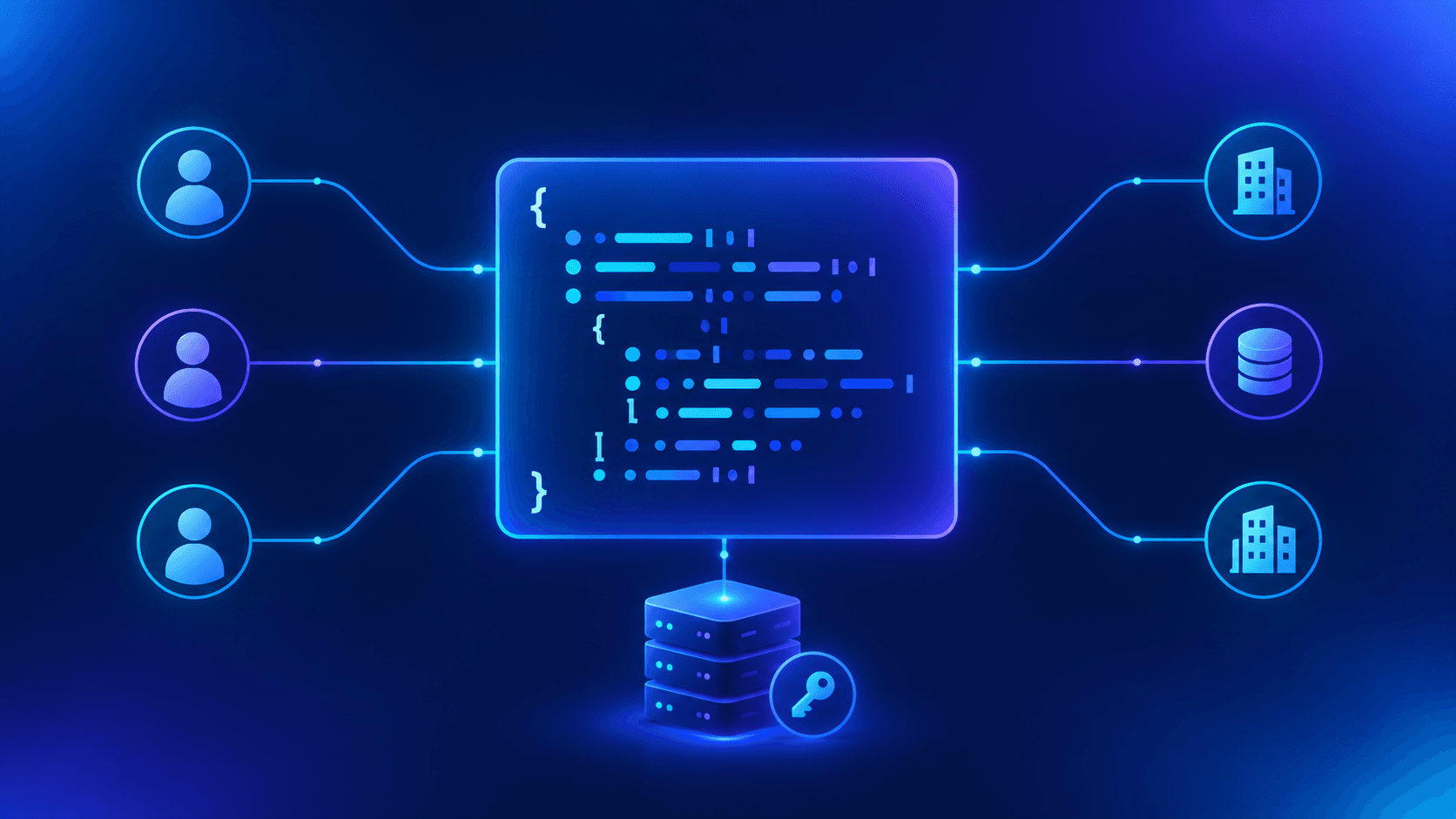 Secure API panel connecting public profile and company data without OAuth login.