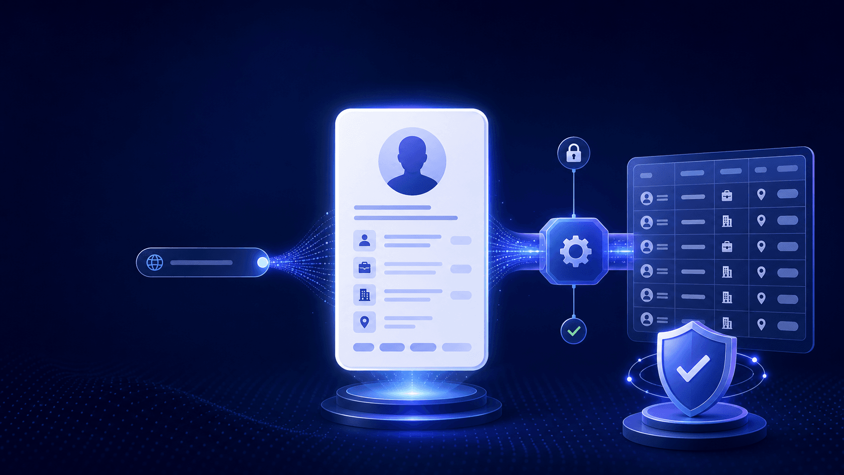 Professional profile enrichment API illustration