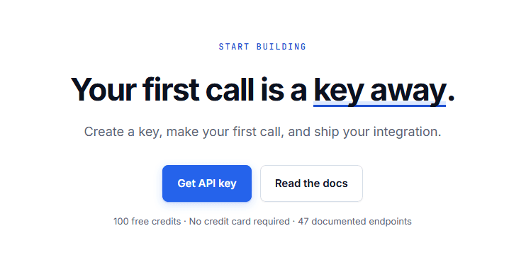 Get an API key to start building your integration